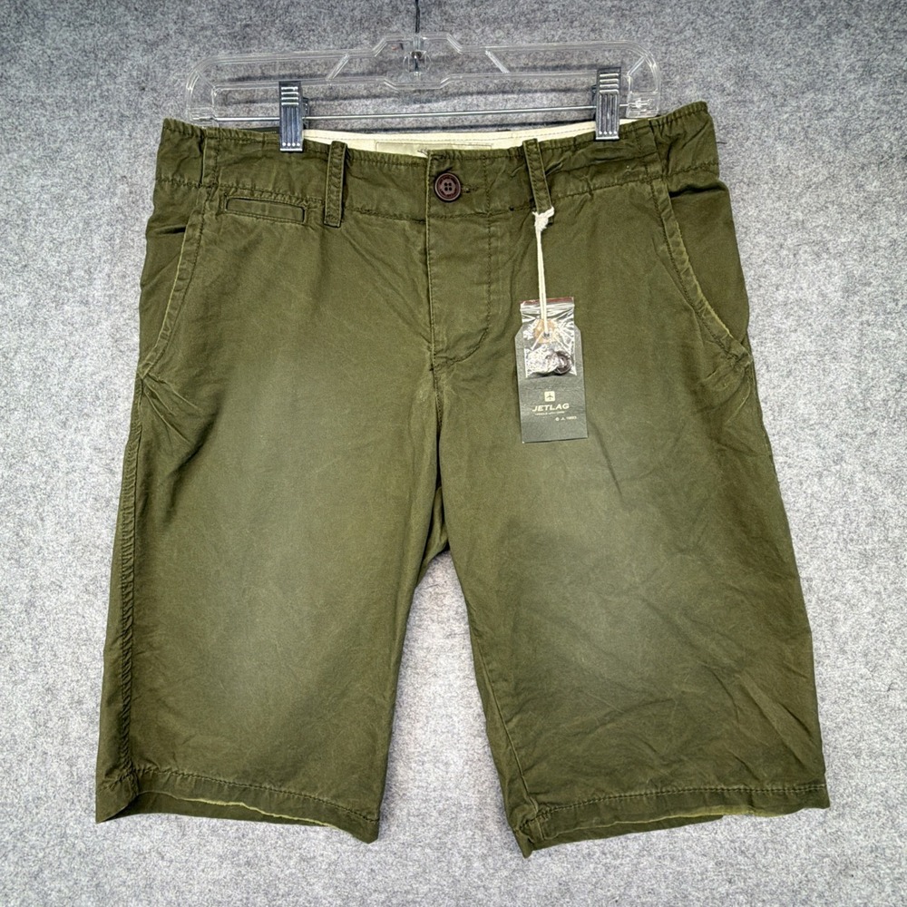 Jet Lag Shorts Men's Size 30 Army Green Bermuda Chino (Fits 33x11) NWT
